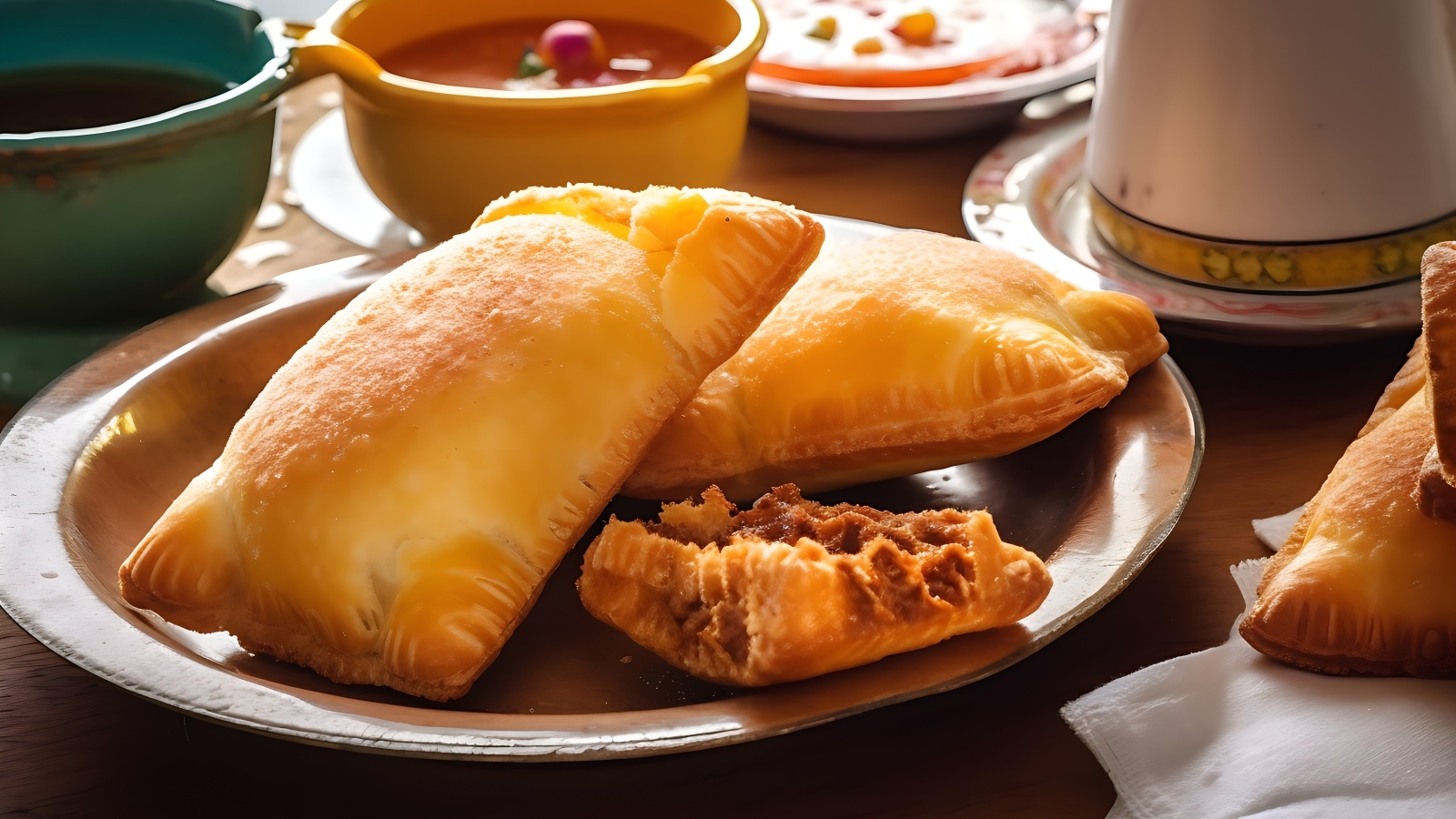 Пирожки с начинкой на тарелке 