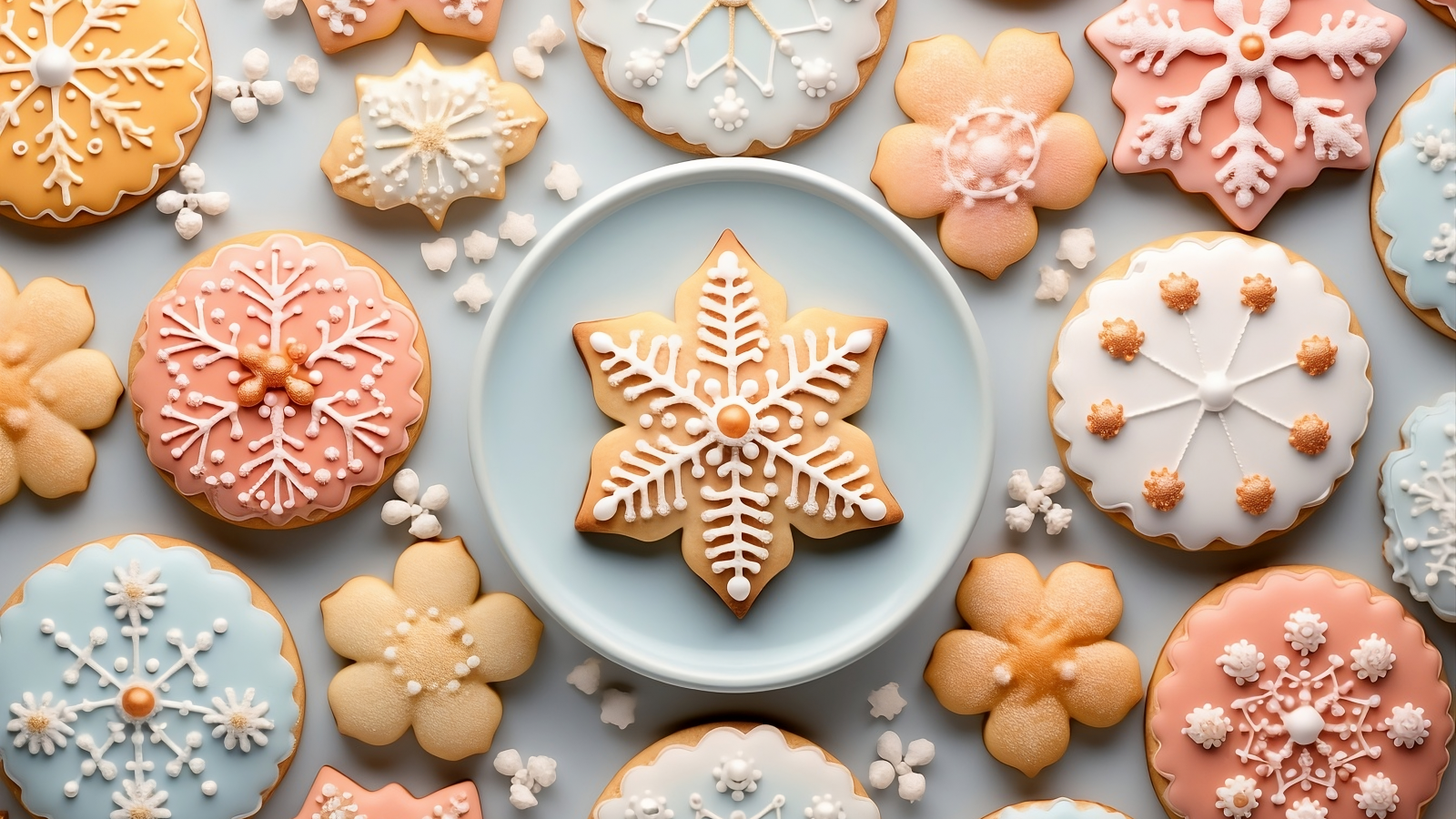 Красивое новогоднее печенье с рисунками