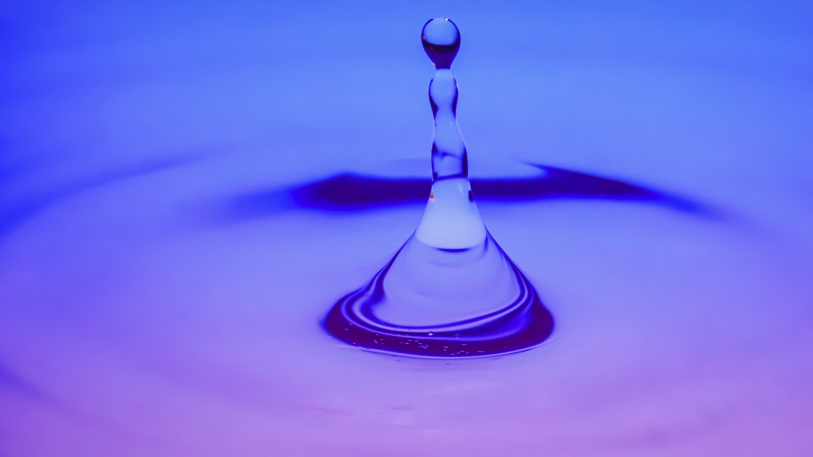 Брызги от капли воды на сиреневом фоне