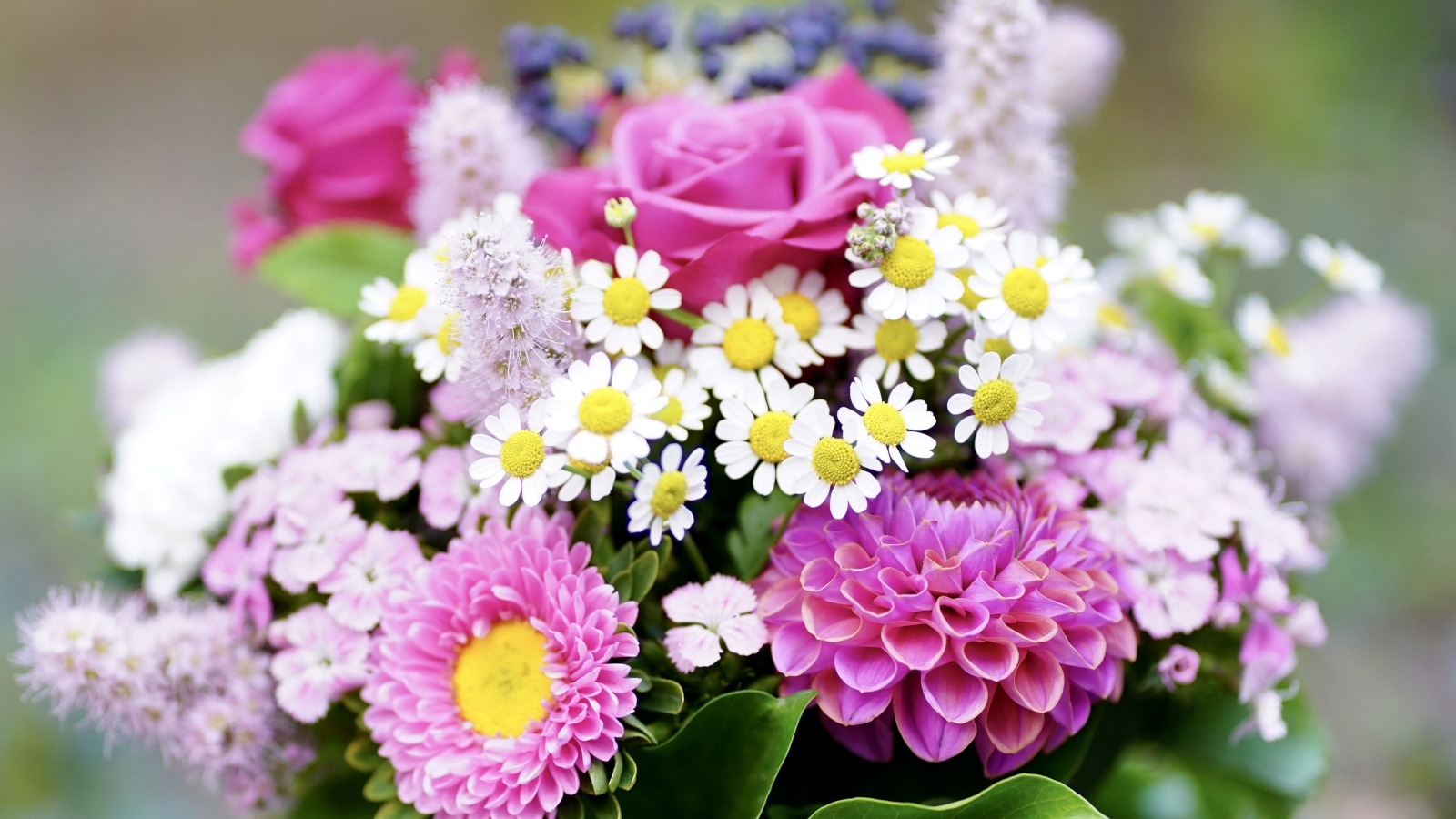 Красивый яркий букет осенних цветов