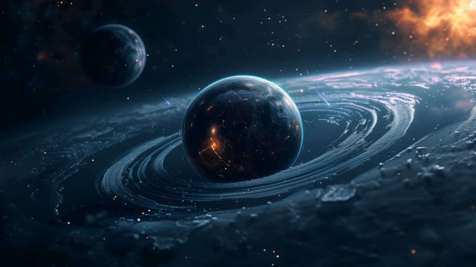 Планета земля с галактическими кругами