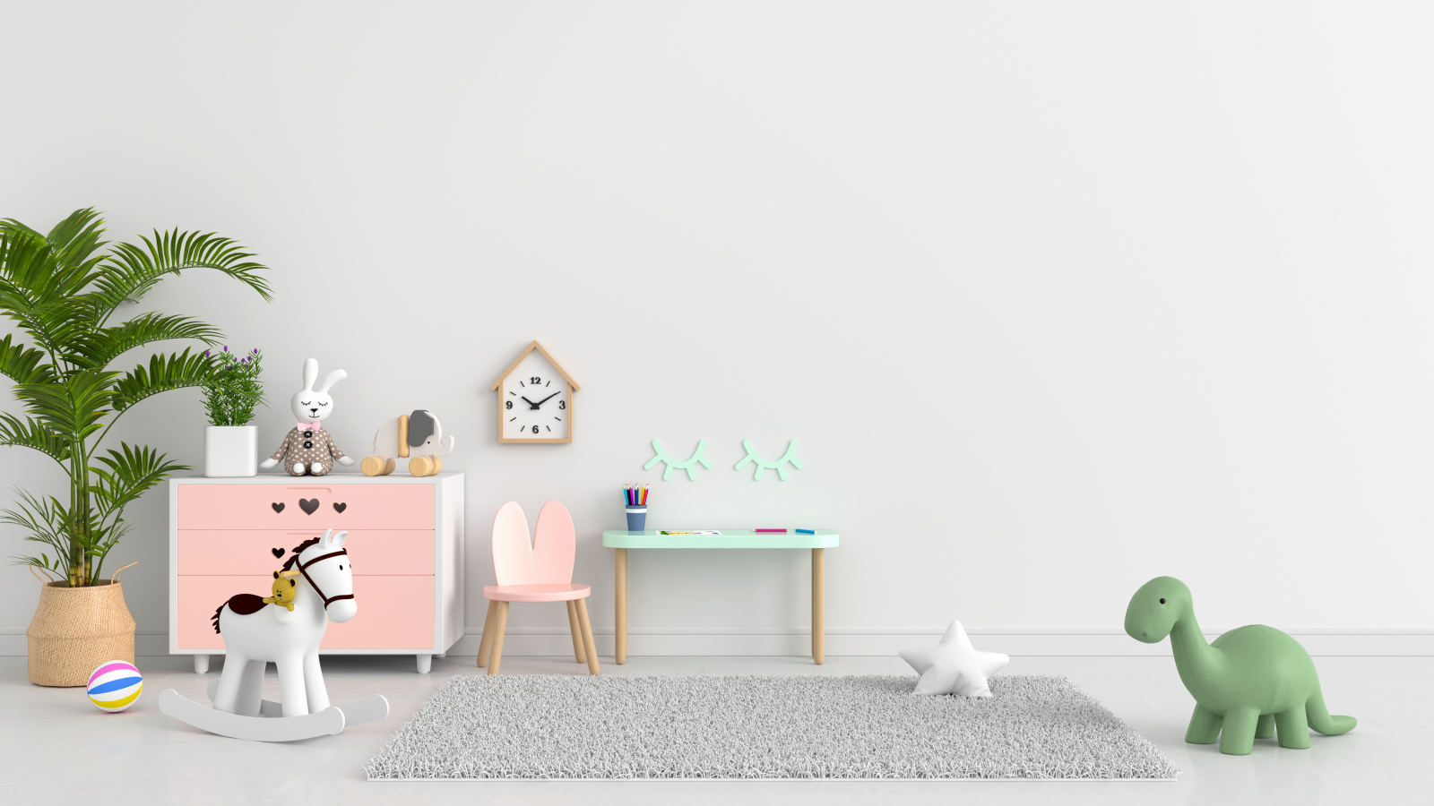 Интерьер детской комнаты с игрушками