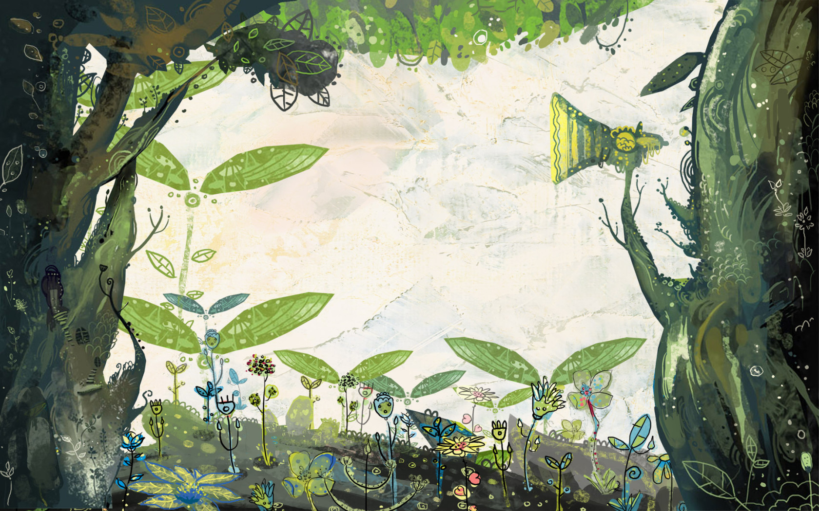 Рисованные цветы