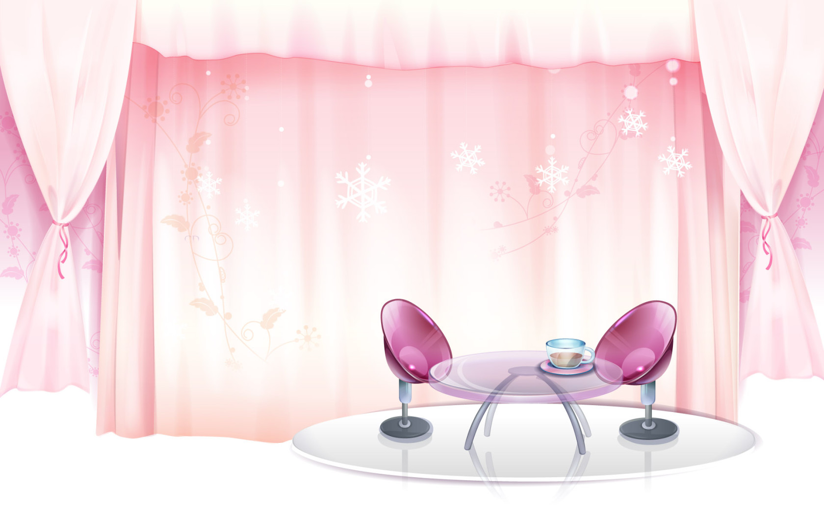 Розовая занавеска