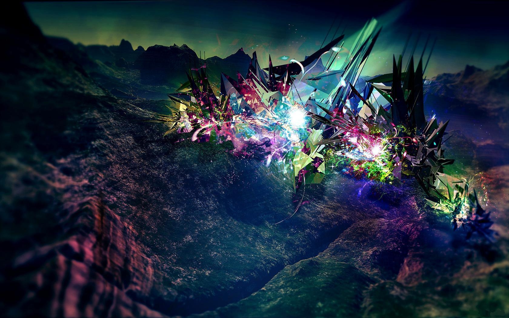 Абстракция в горах - обои для рабочего стола, картинки, фото