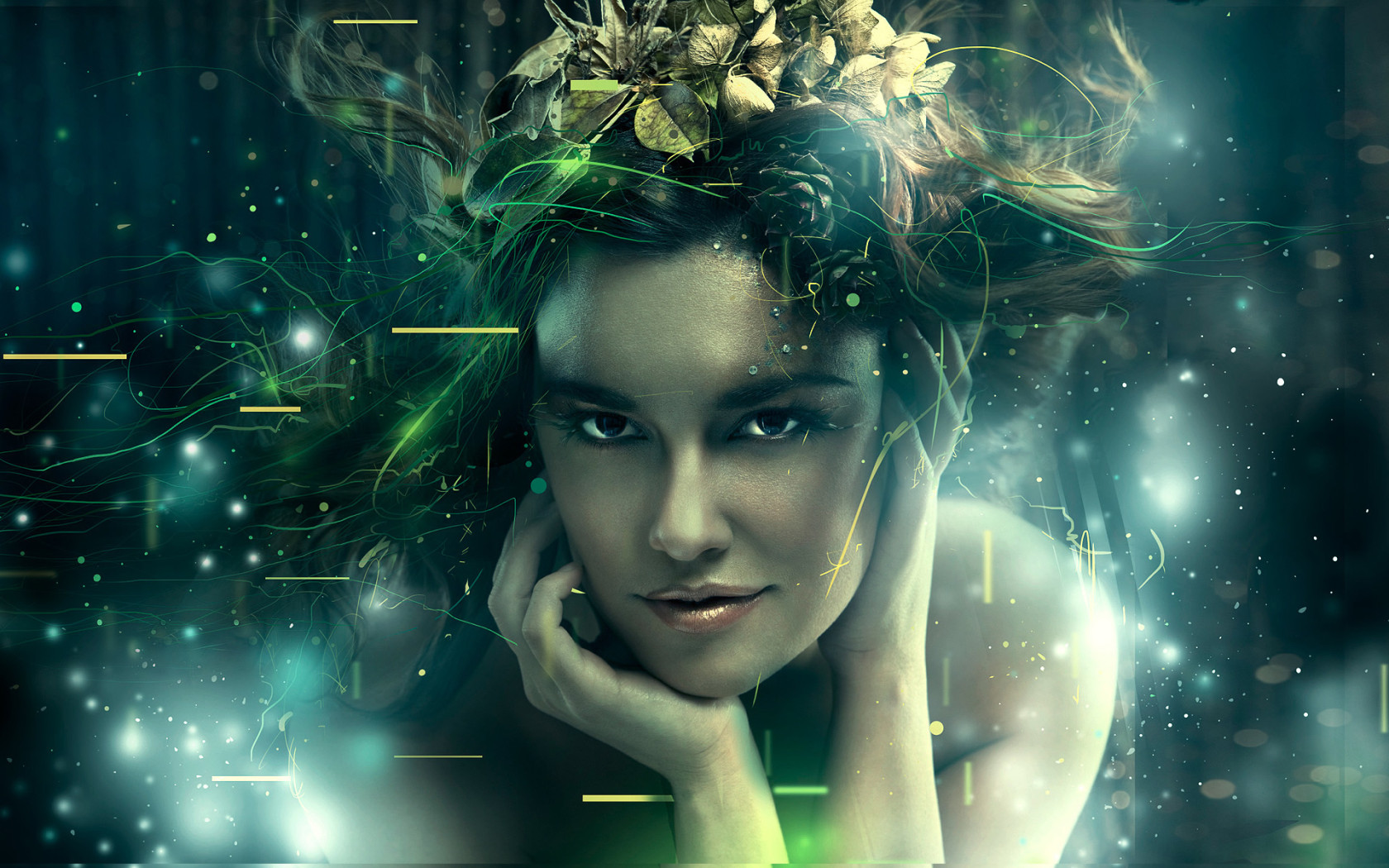 Девушка с венком в волосах