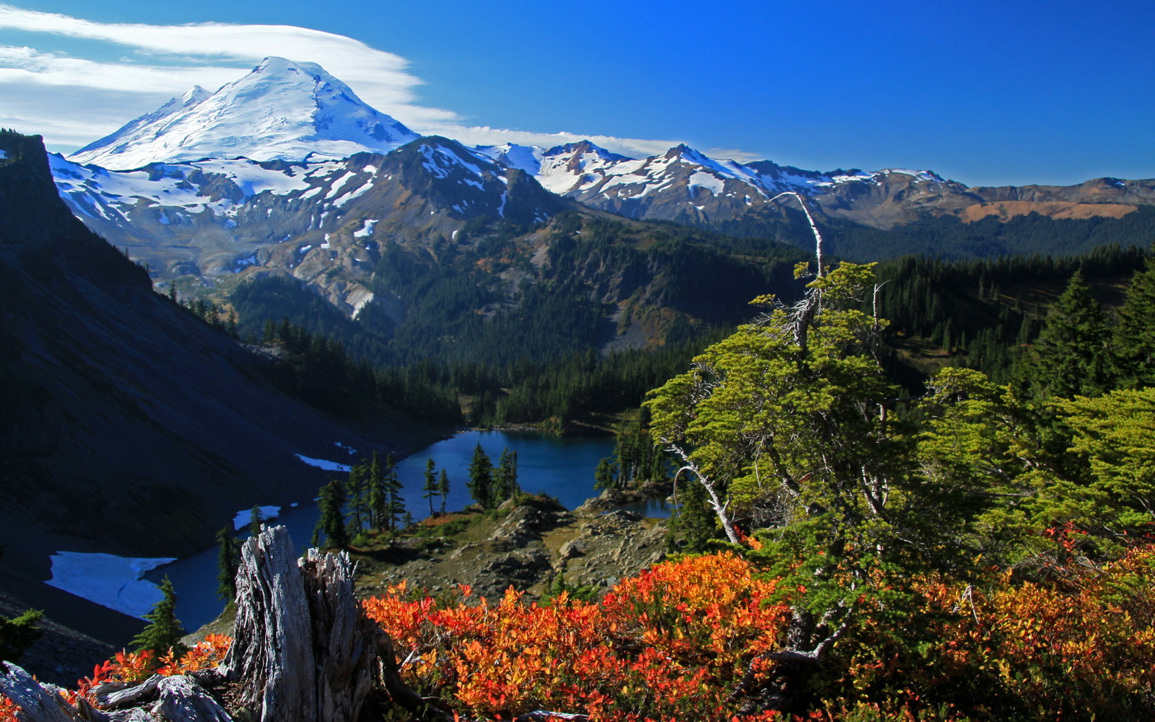 Горы и озеро