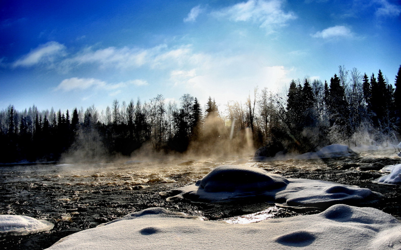 Речка зимой