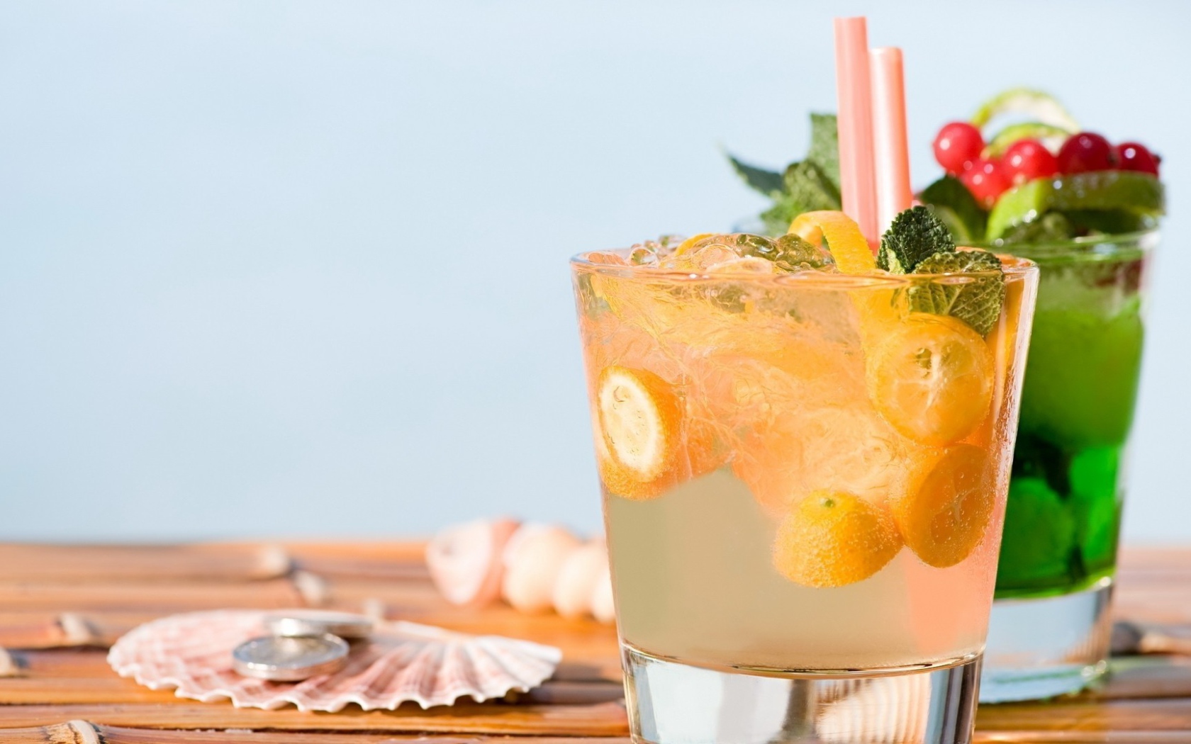 Коктейль Мохито с апельсинами