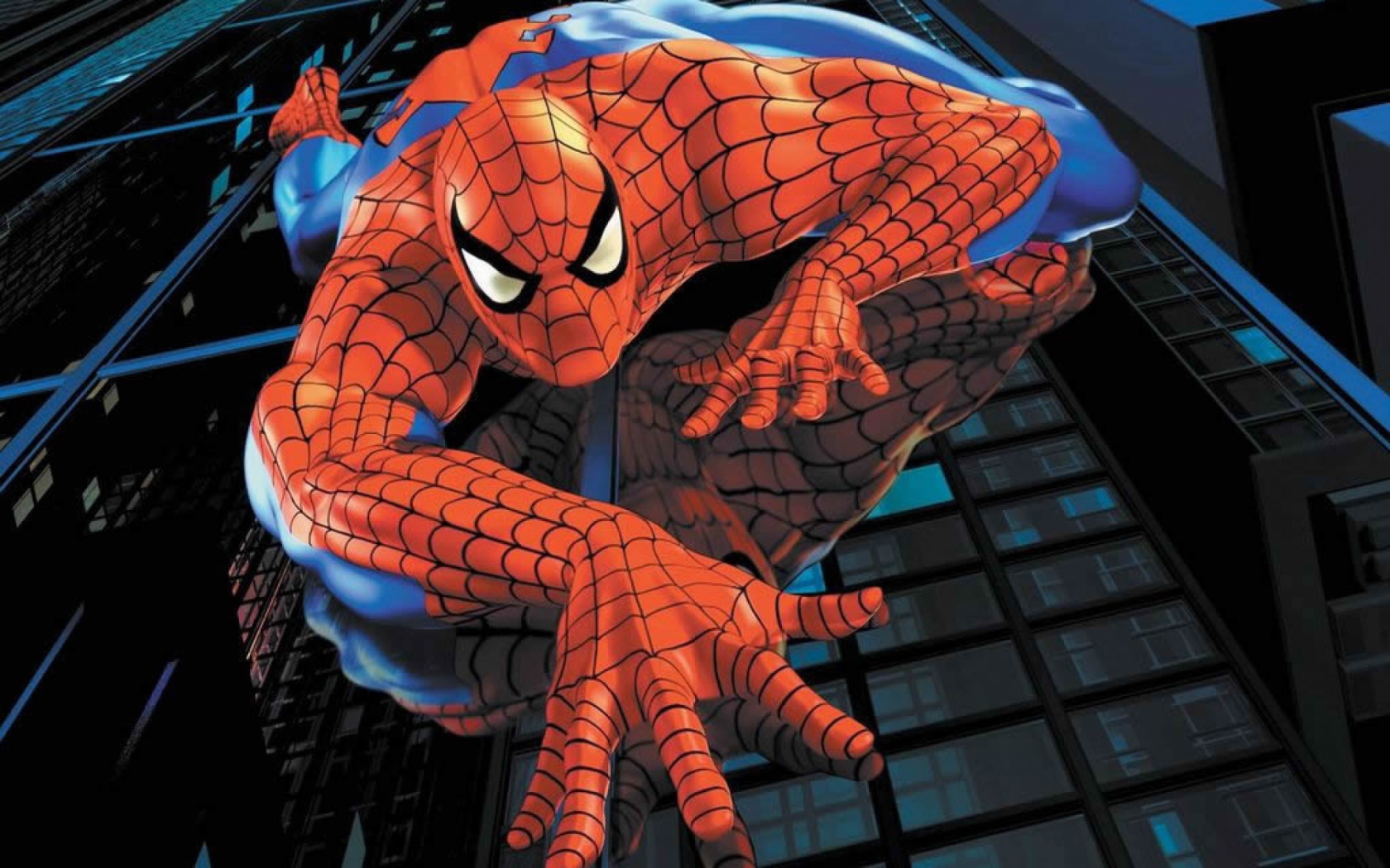 Человек-паук лезет на здания