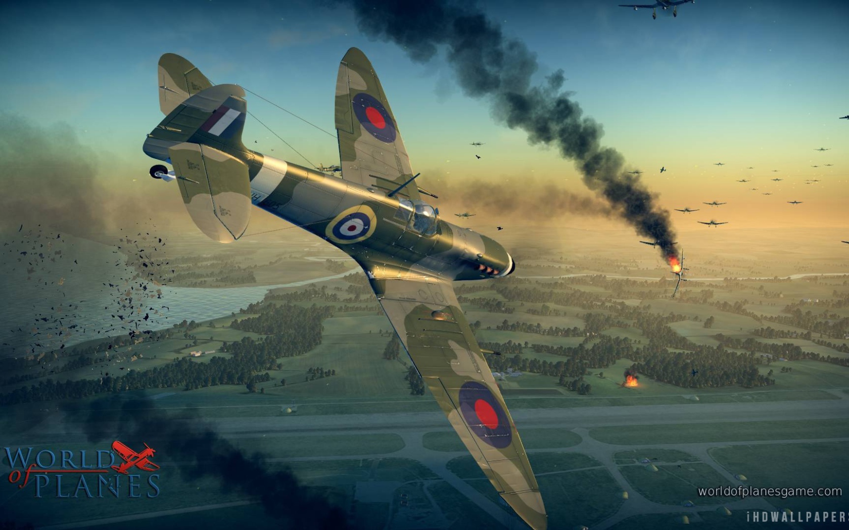 War Thunder военный самолет Японии снижается