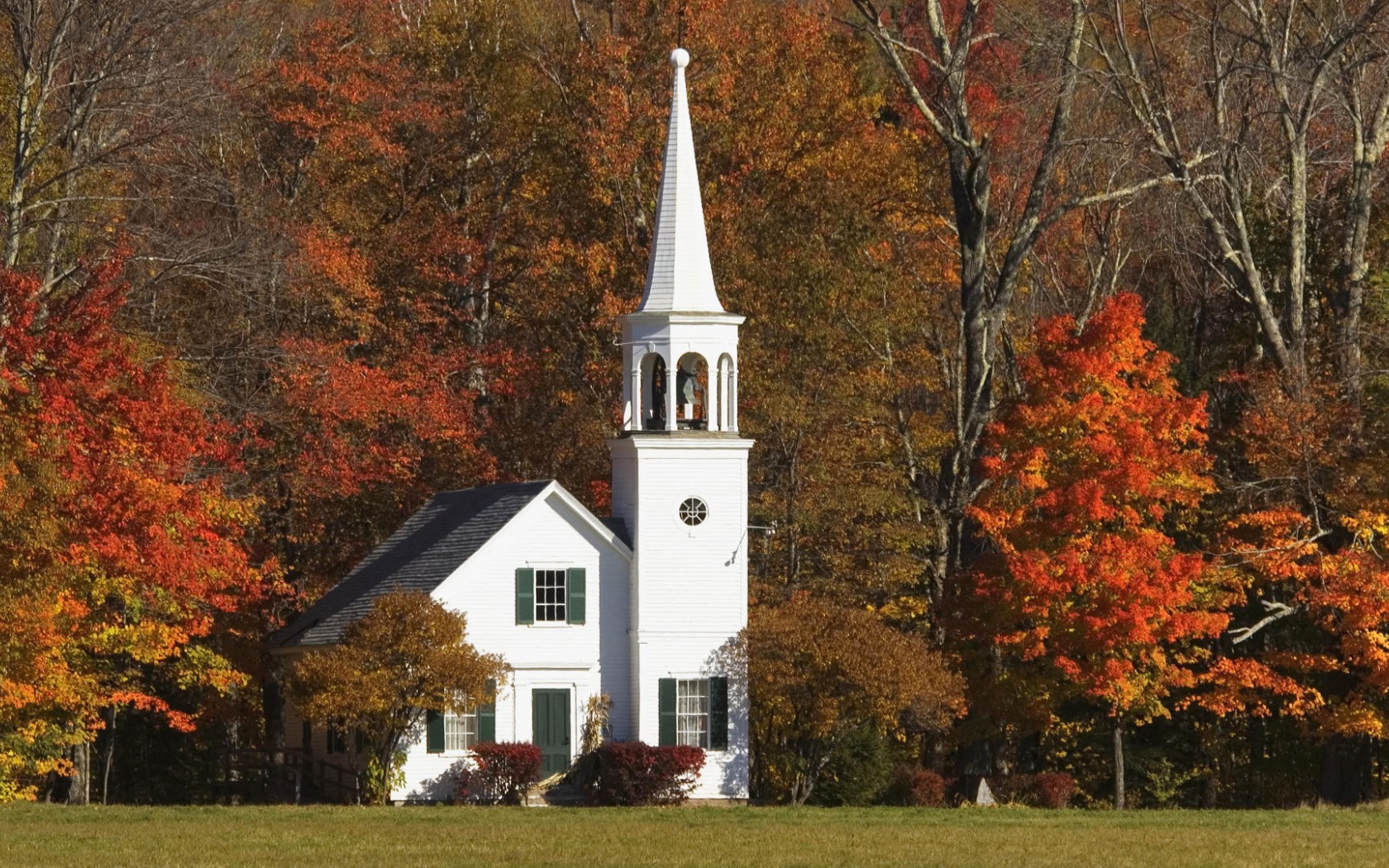 	 Autumn landscape with a chapel