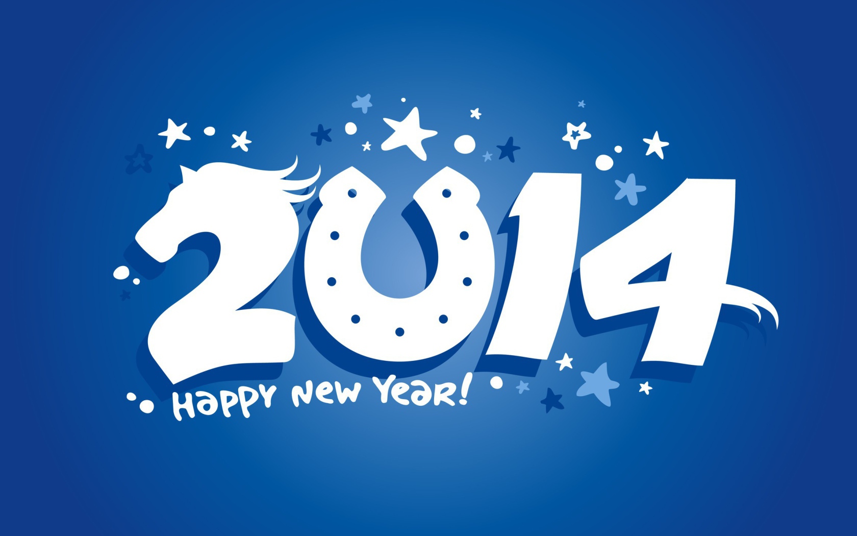 Счастливого Нового Года 2014, конь и подкова