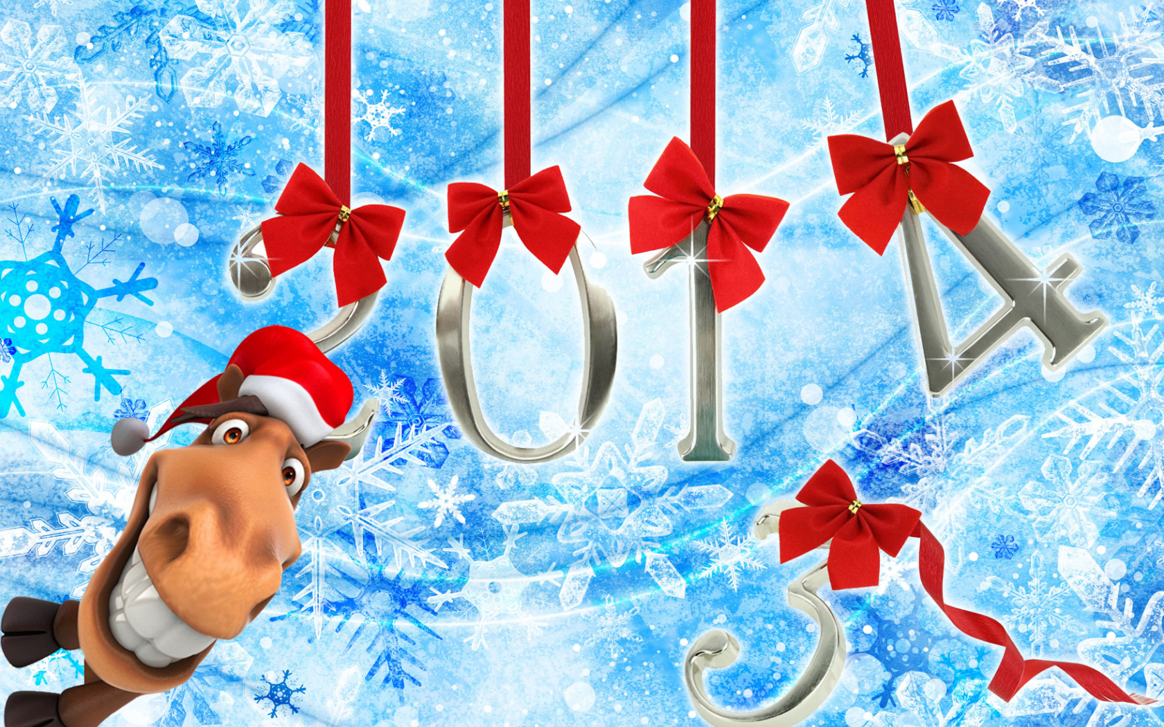 Новый год 2014 и смешная лошадь