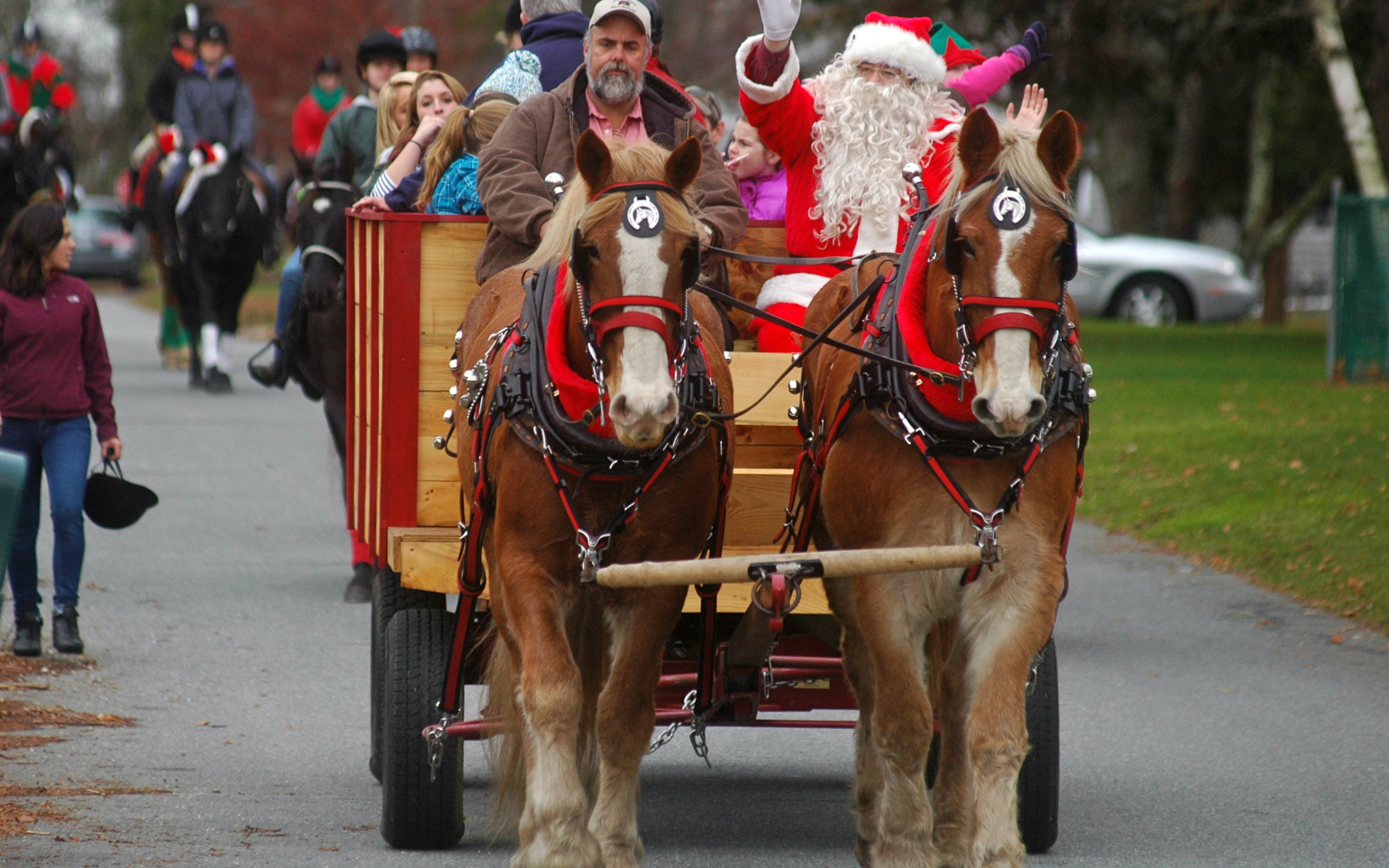 Дед мороз на лошади