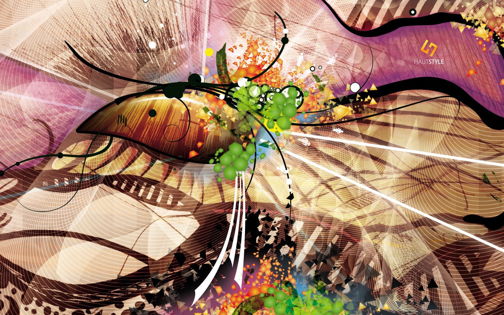 Абстрактное многоцветие с черными линиями