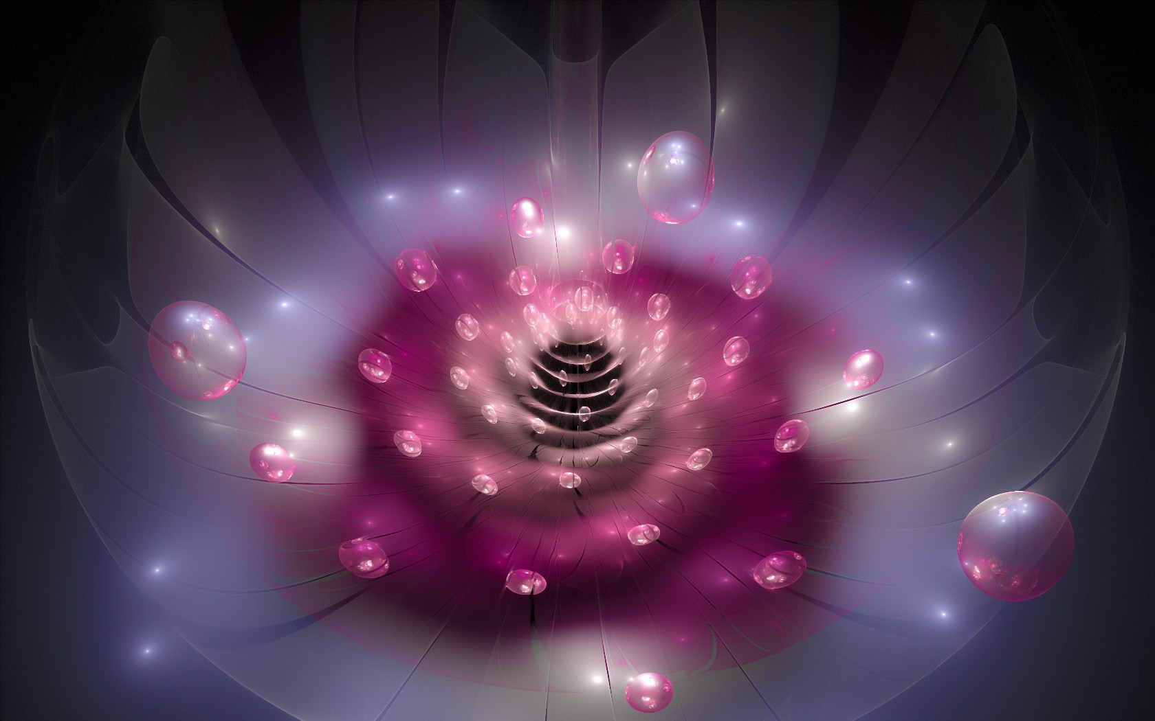 Абстрактный цветок с каплями