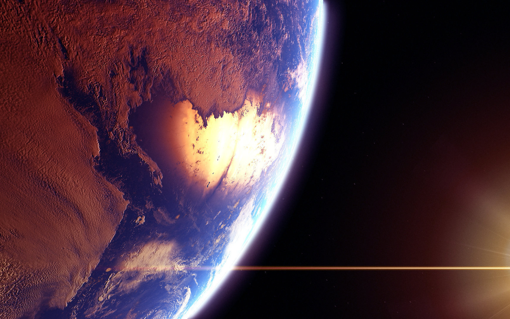 Отражение солнца от океана