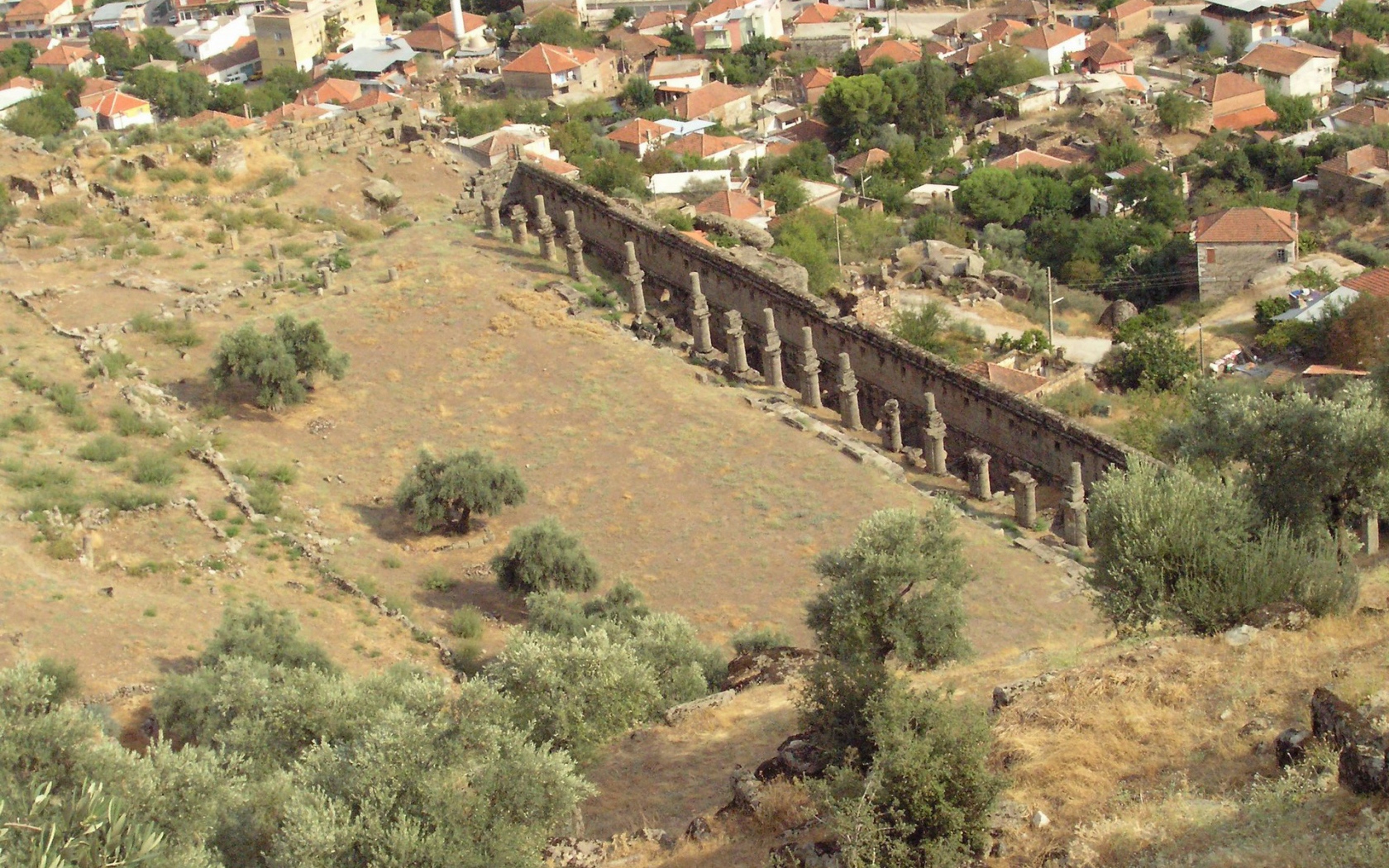 Руины с воздуха Агора Турция