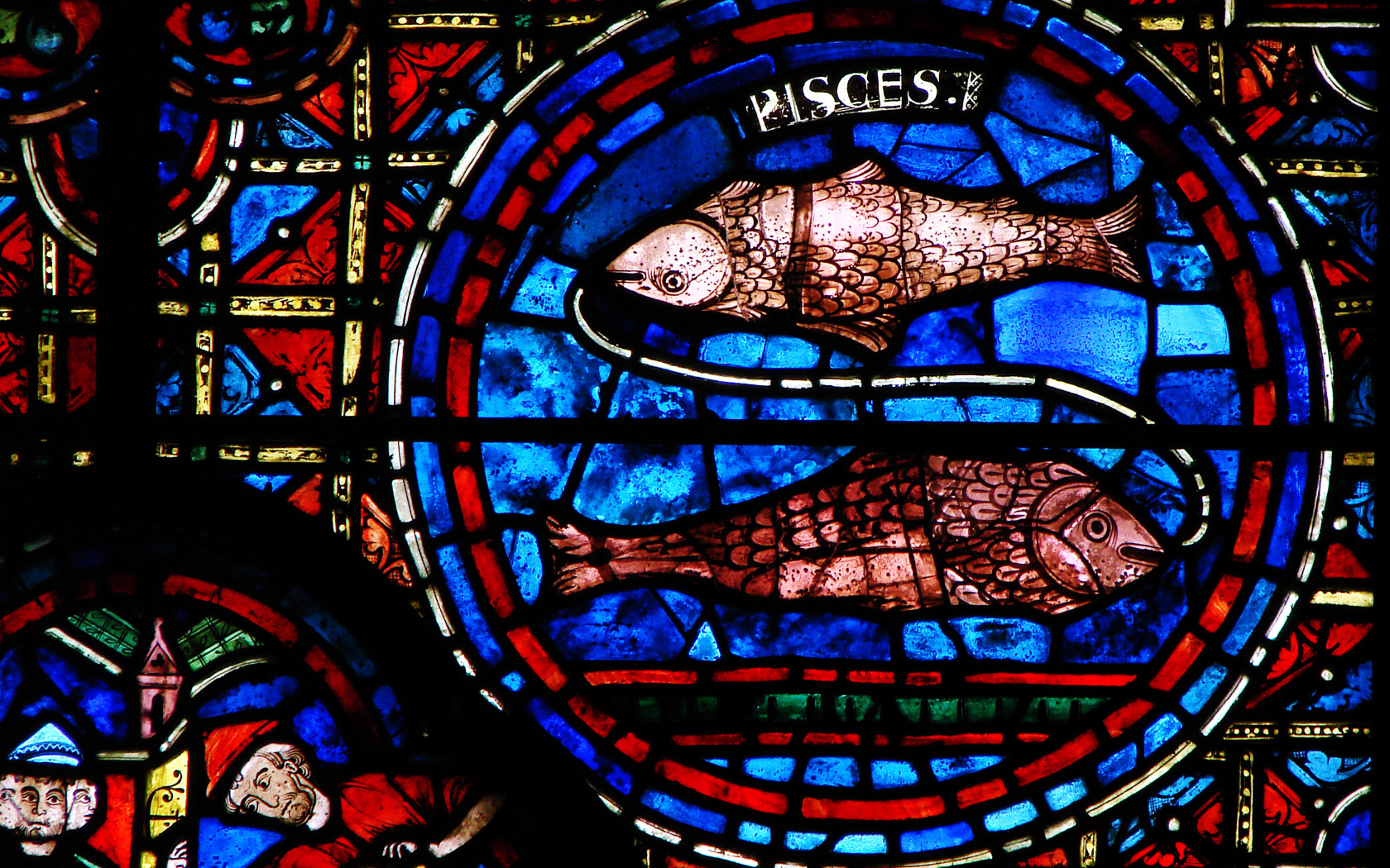 Рыбы, витраж