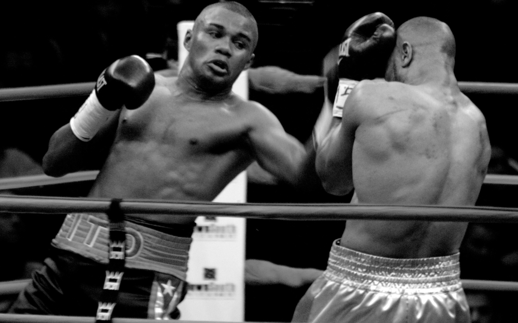 Боксер Феликс Тринидад в середине боя