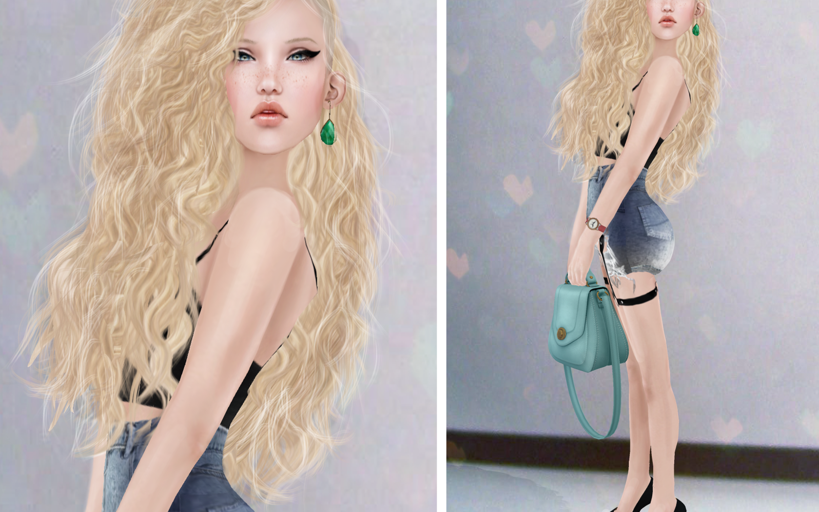 Рисунок, девушка swag