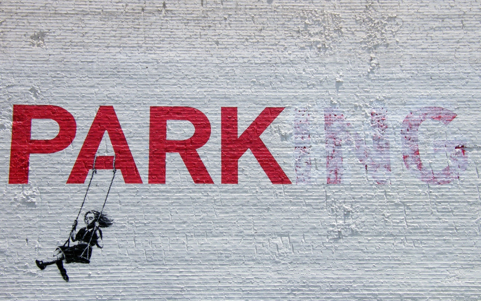 Граффити, парк, художник Бэнкси