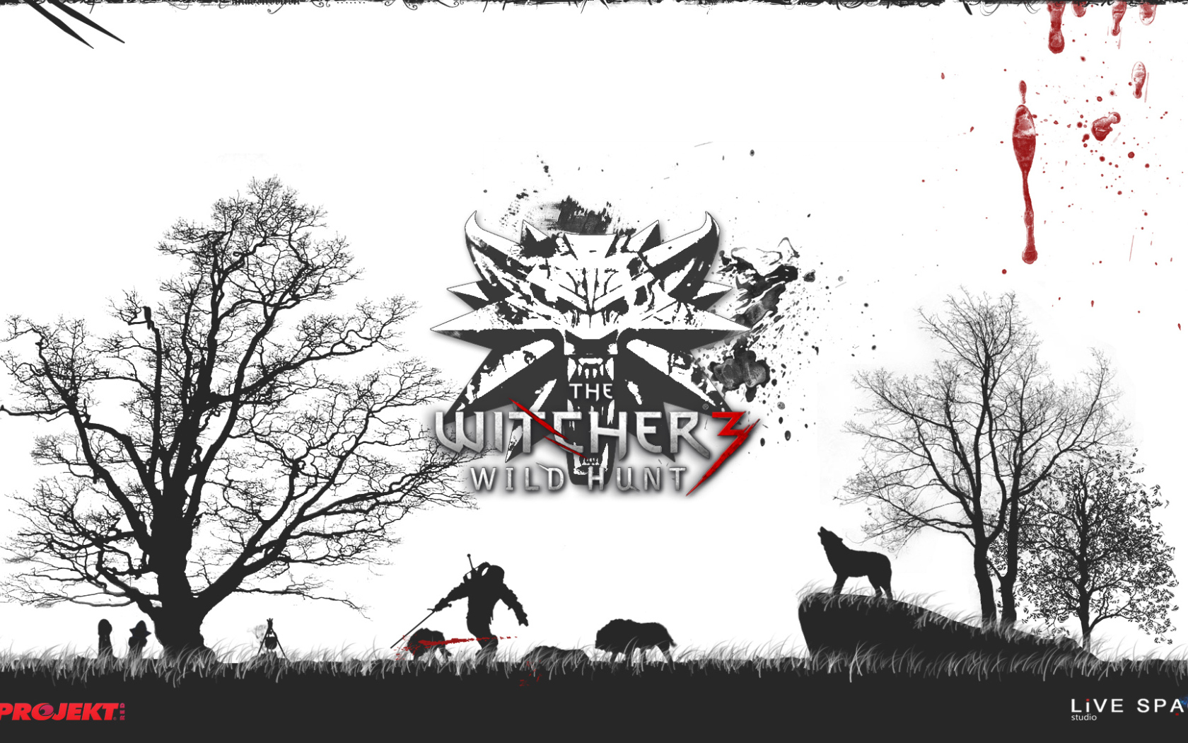 The Witcher 3: Wild Hunt: белые обои