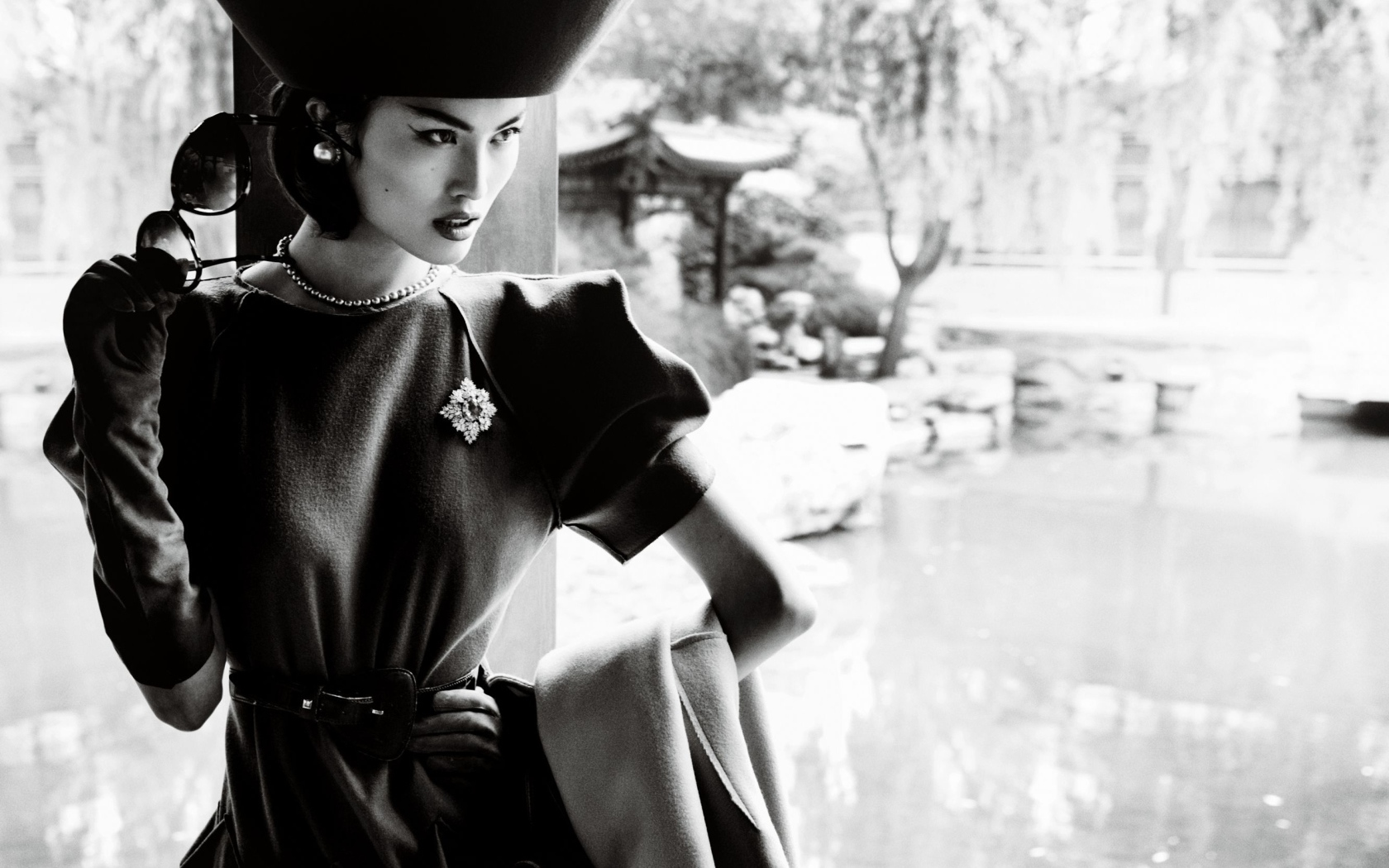 Женщина в шляпе, ретро фото