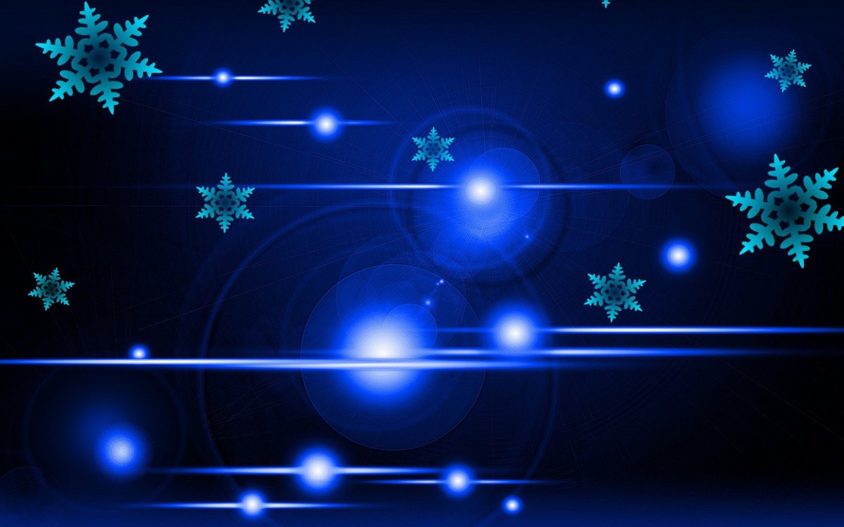 Снежинки в голубом сиянии