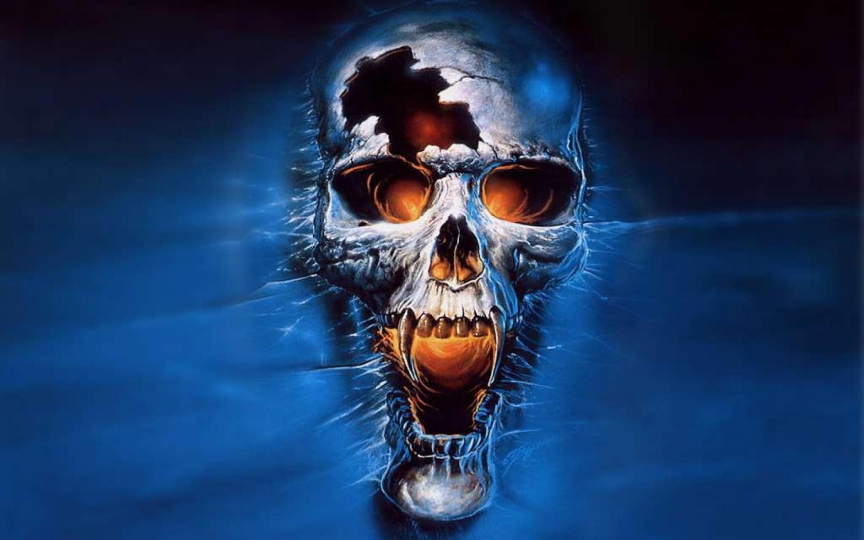 	   The skull on a blue background