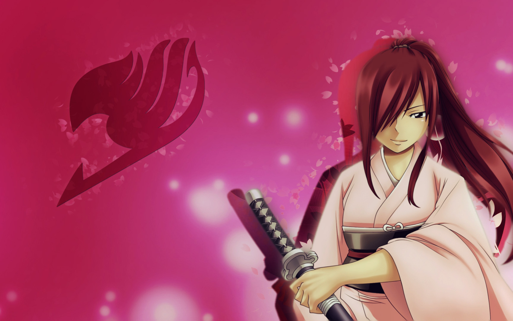 Розовая девушка Аниме