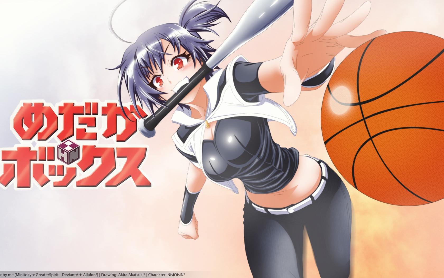 Девушка с бейсбольной битой в зубах