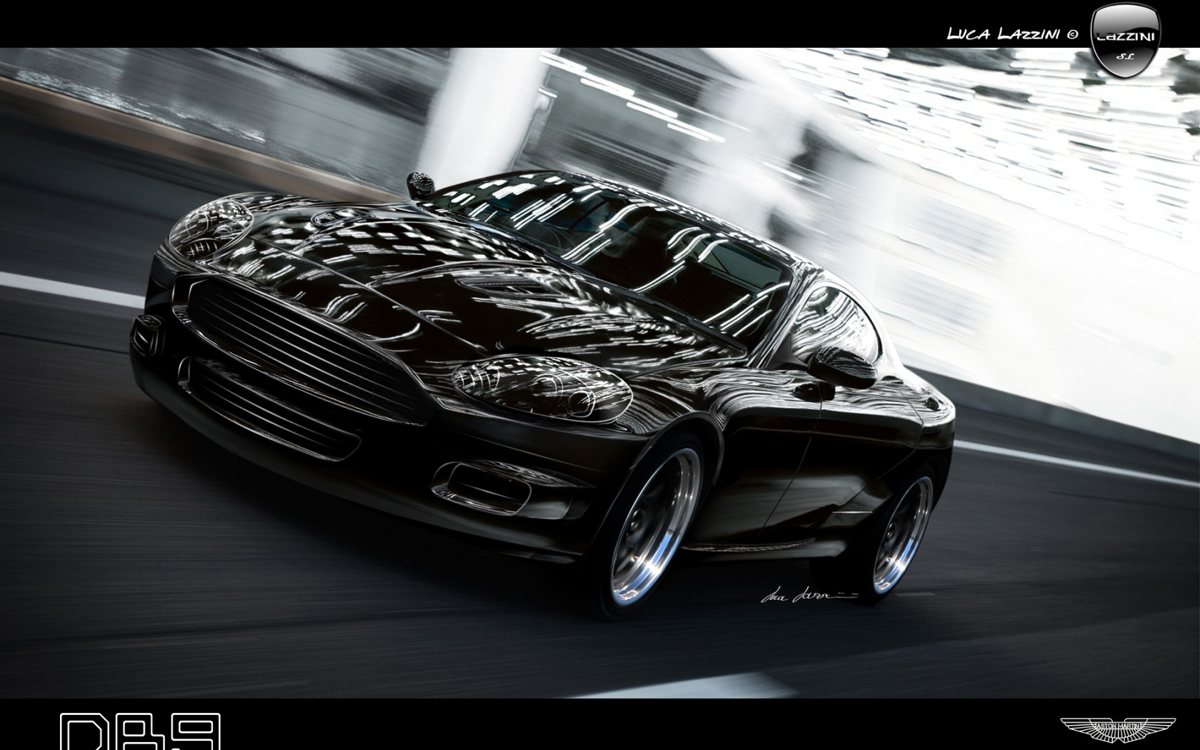 Автомобиль Aston Martin db9 на дороге