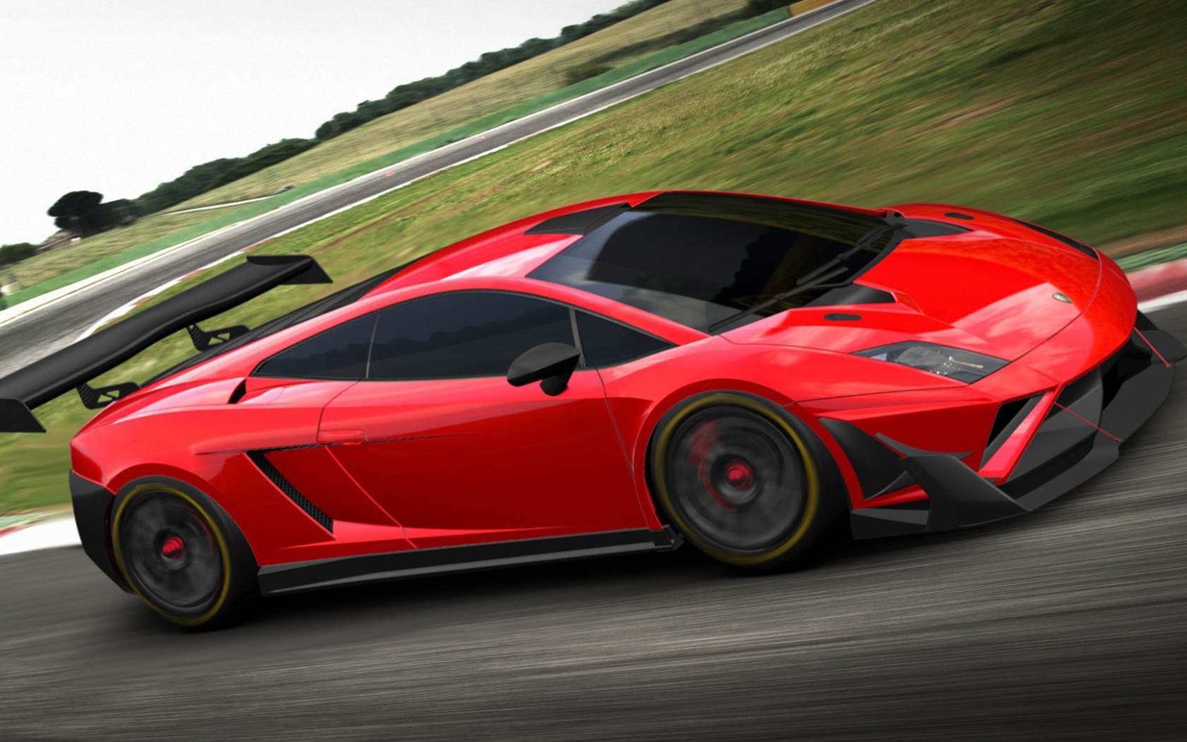 Красный Lamborghini Gallardo GT3 а2