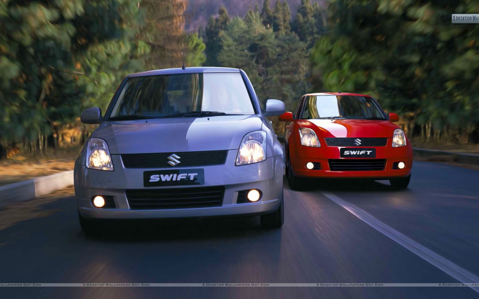 Автомобиль Suzuki Swift на дороге