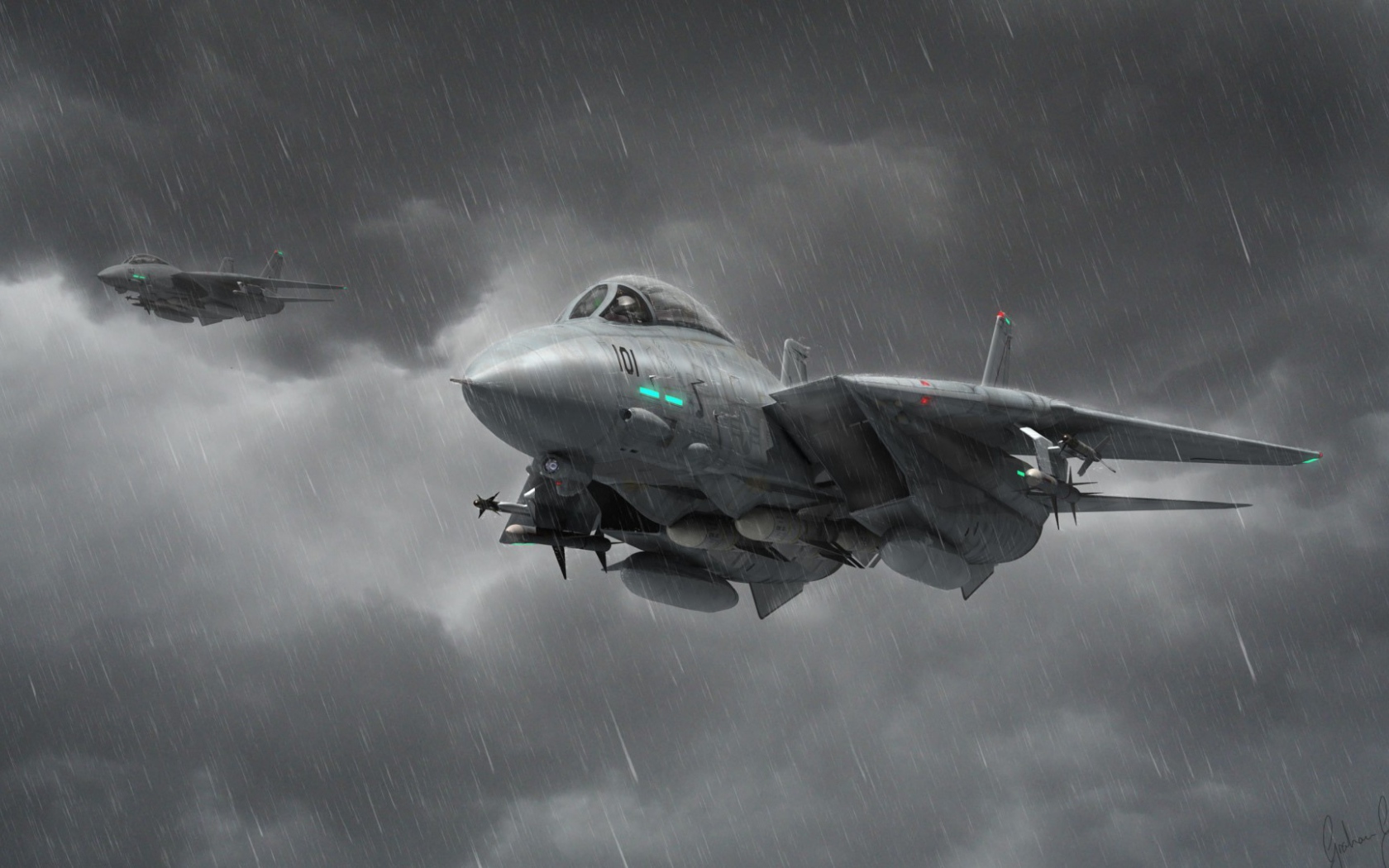 Истребители под дождем