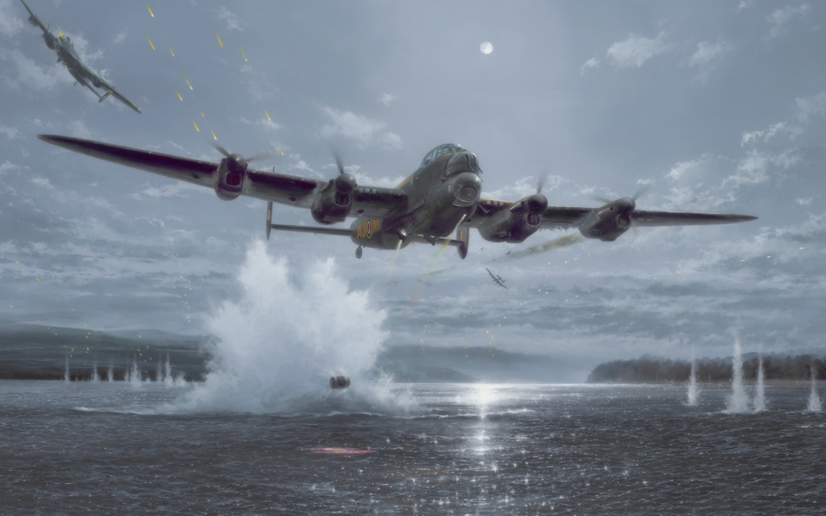 Сброс бомб в море