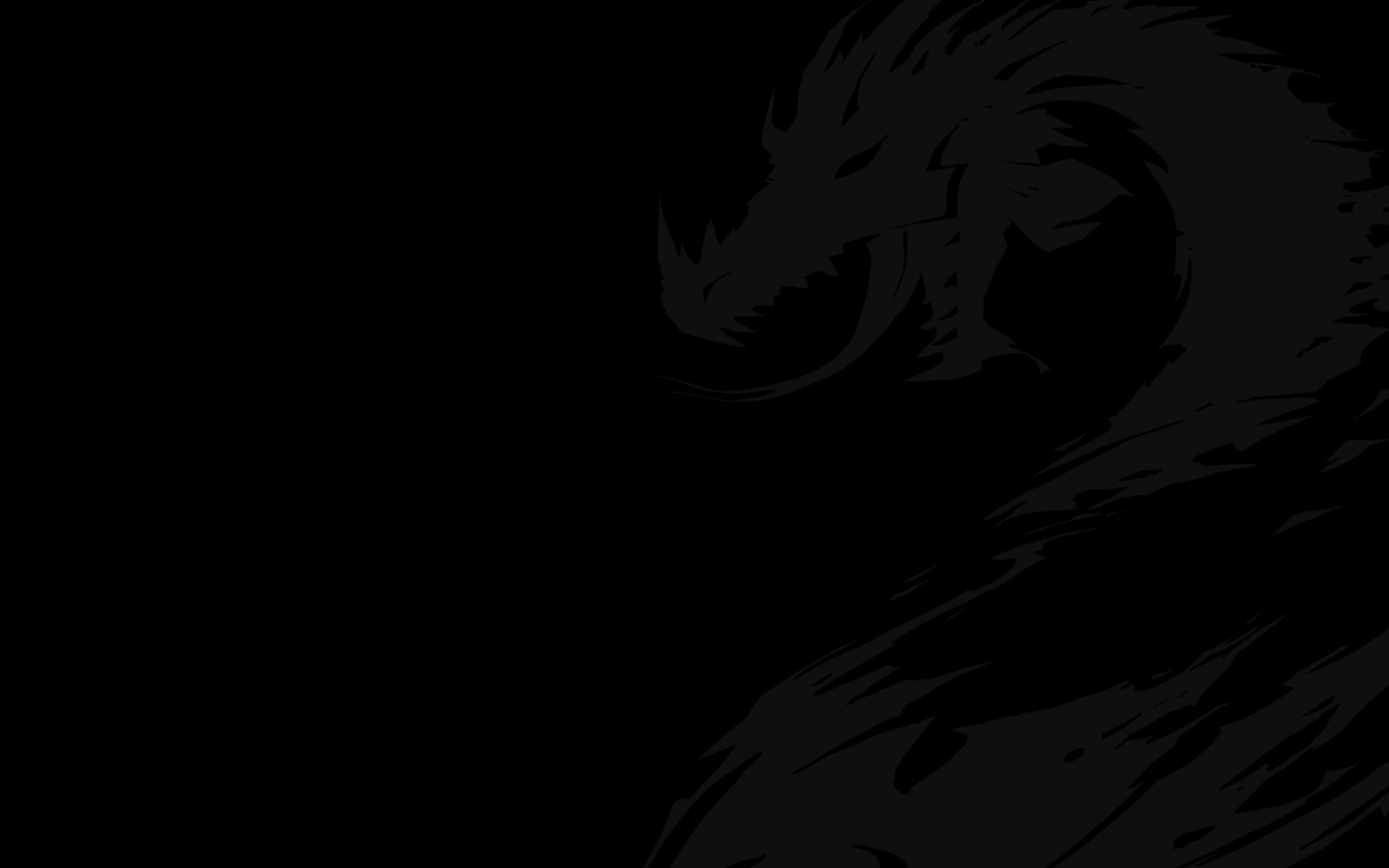 Черные обои с драконом