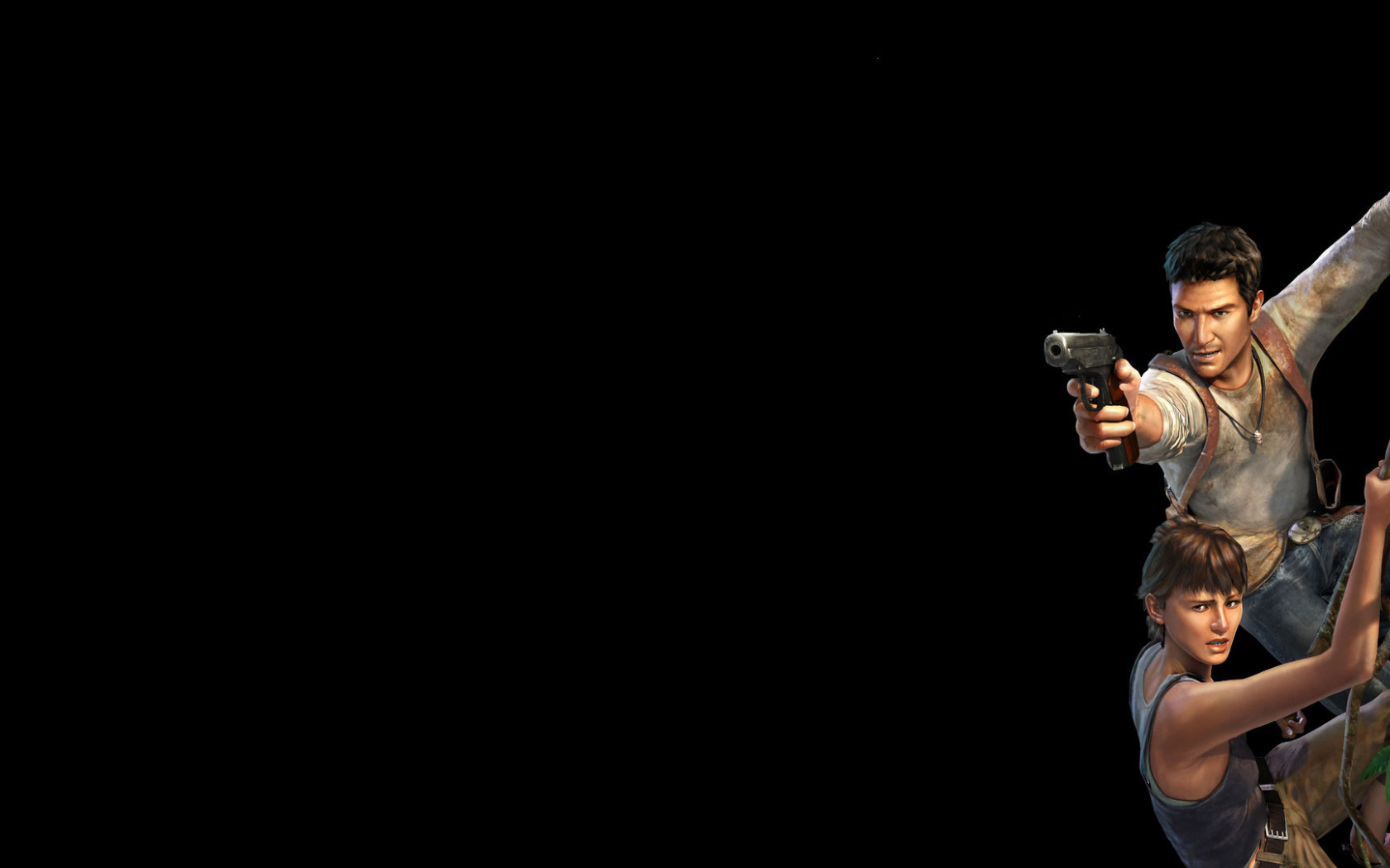 Герои фильма на черных обоях