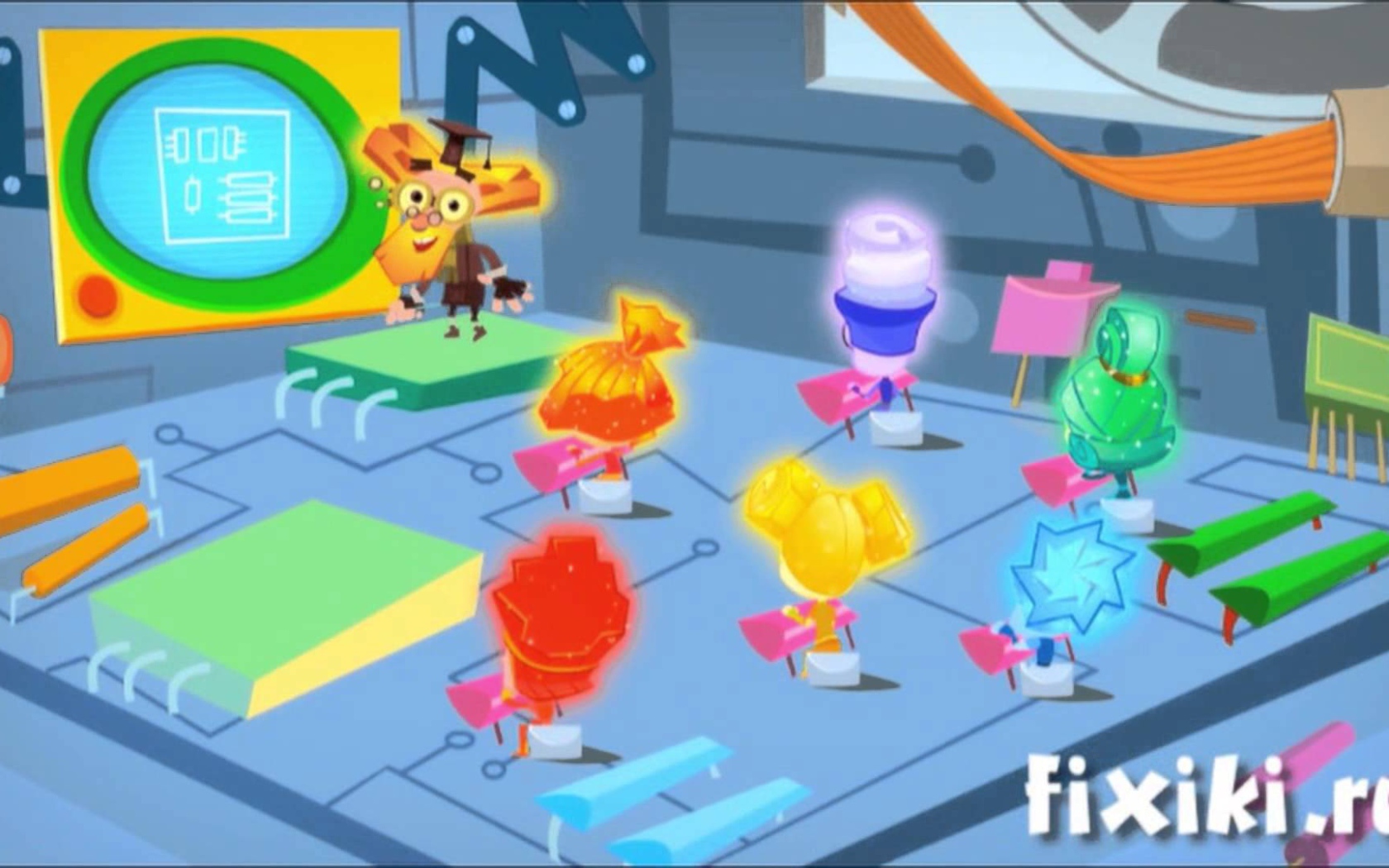 Все герои мультфильма Фиксики