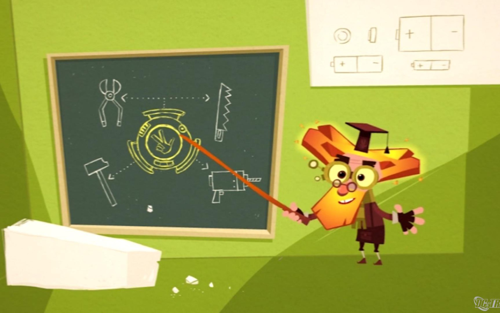 Фиксик показывает на чертеж