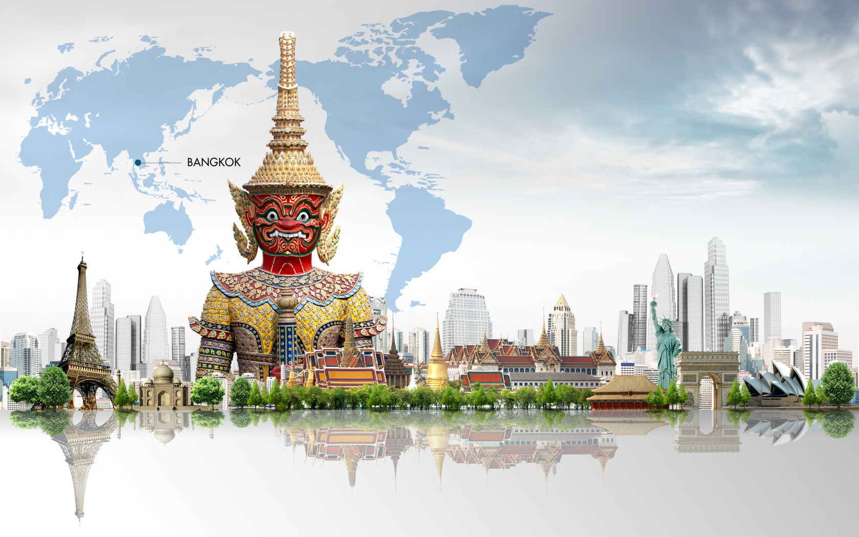 Город Бангкок на карте мира