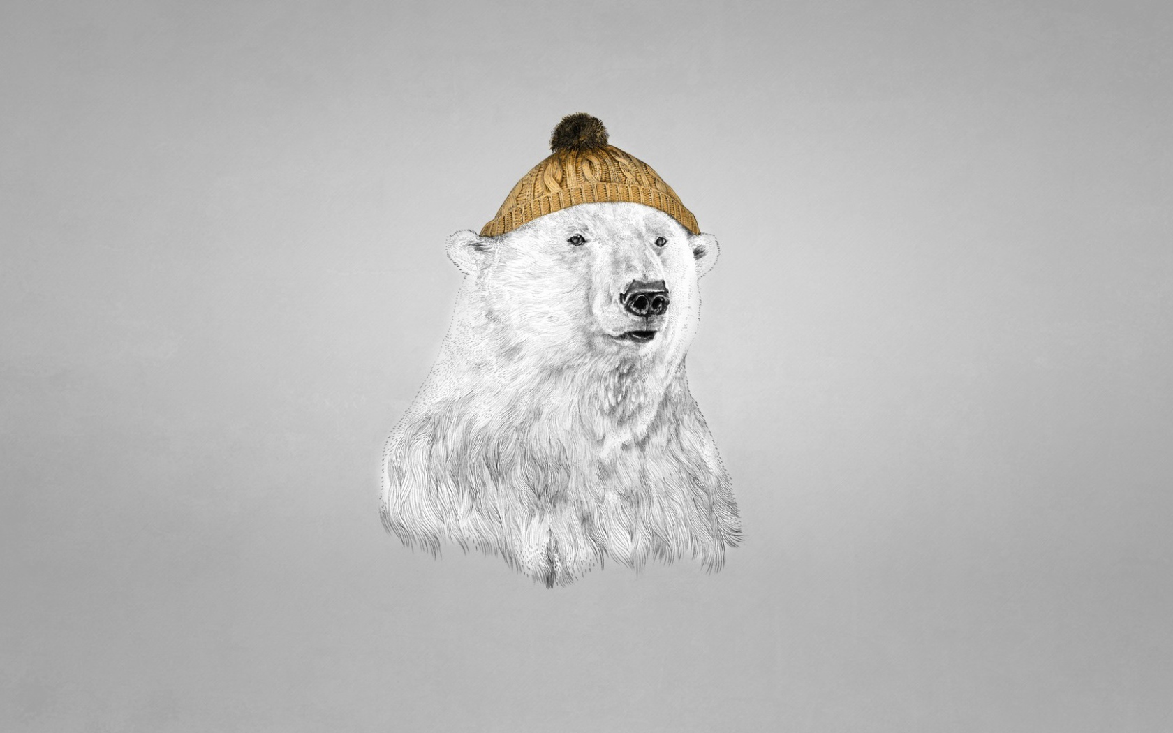 Белый медведь в шапке