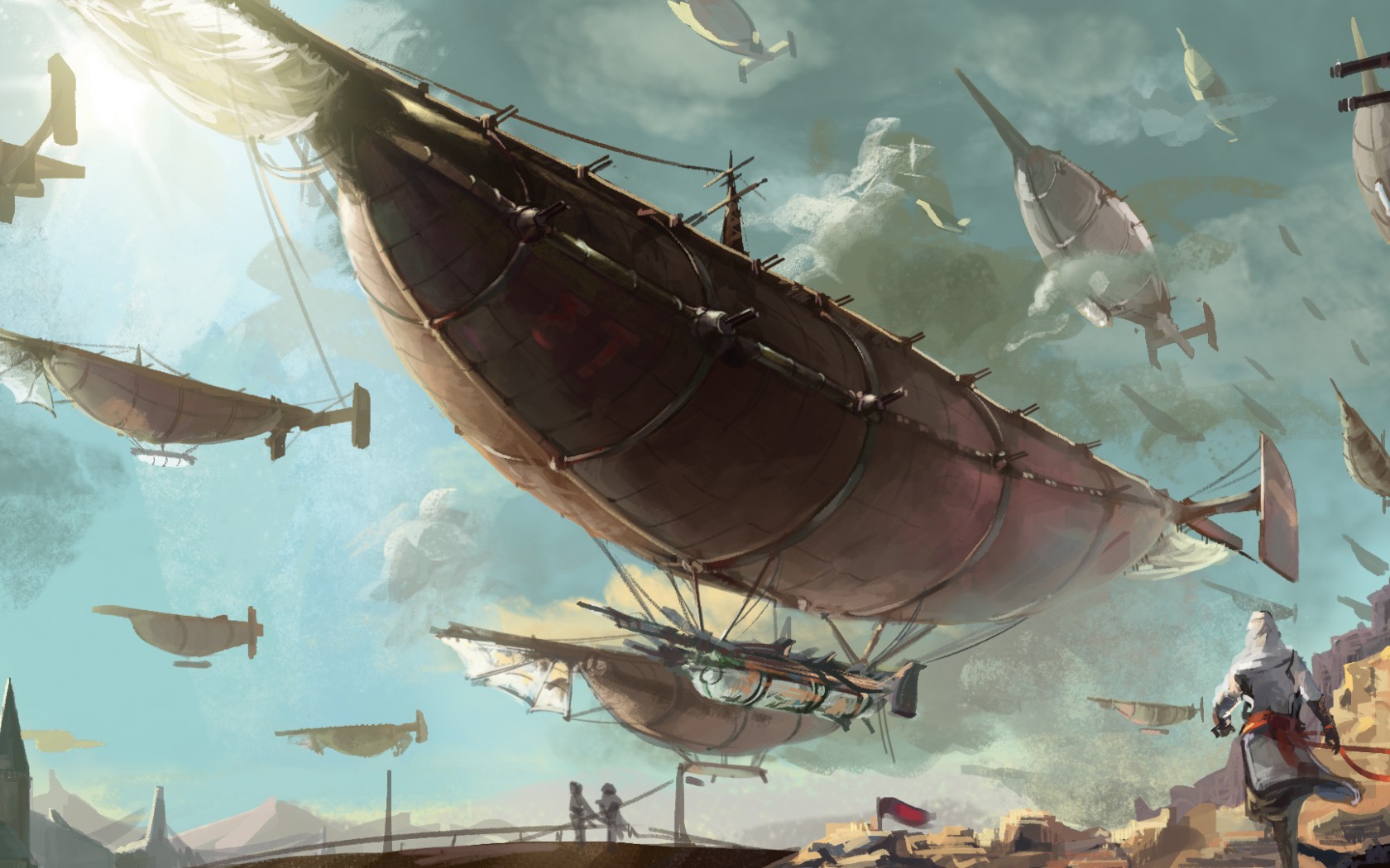 Отряд дирижаблей стимпанк