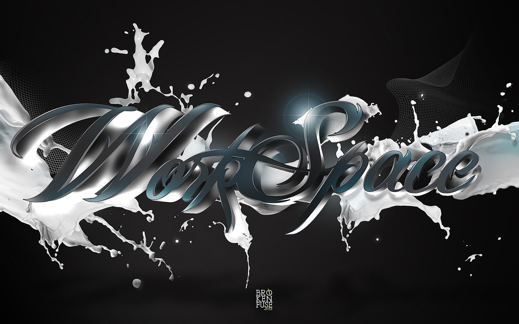 Надпись в брызгах