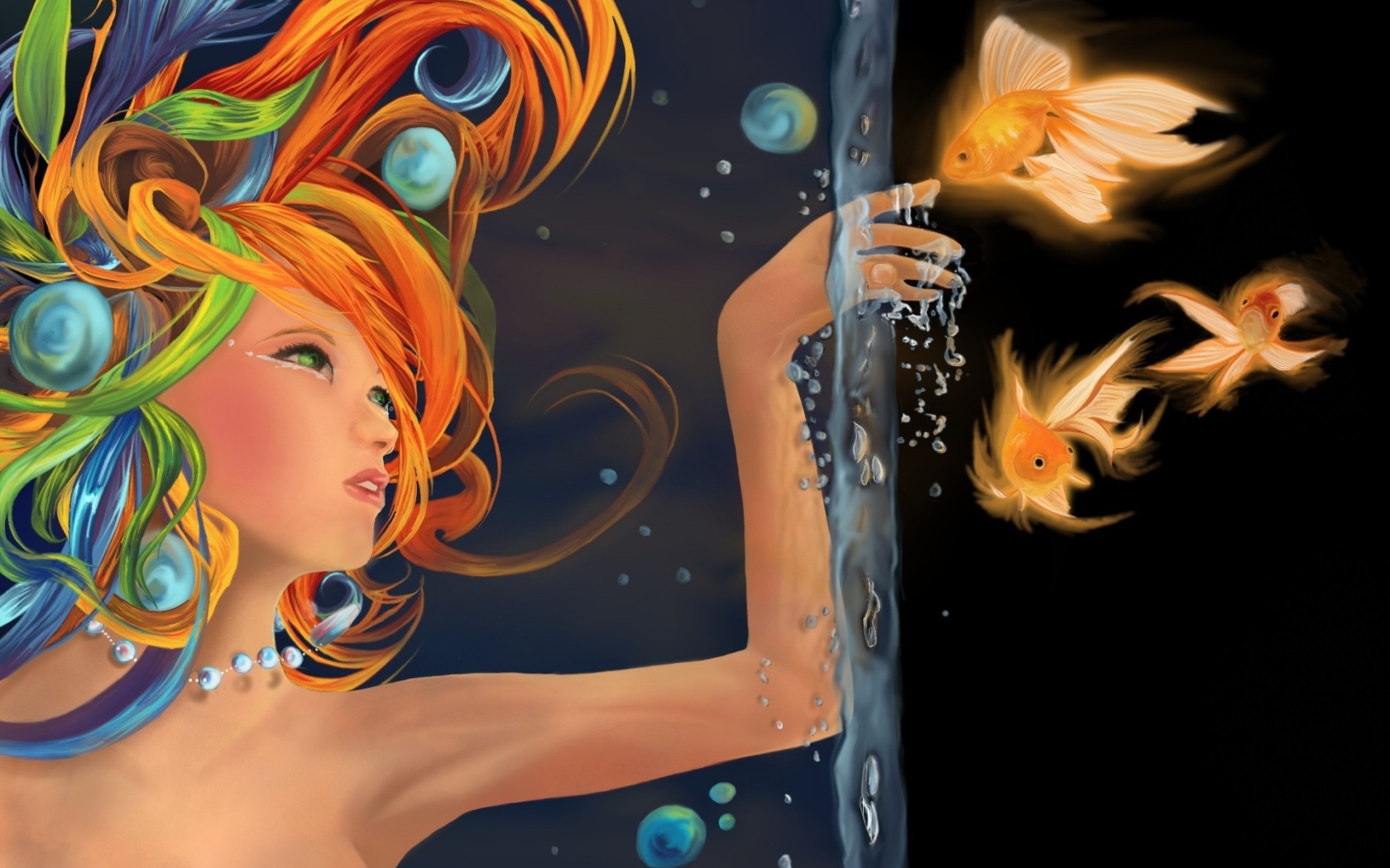 Русалка в аквариуме