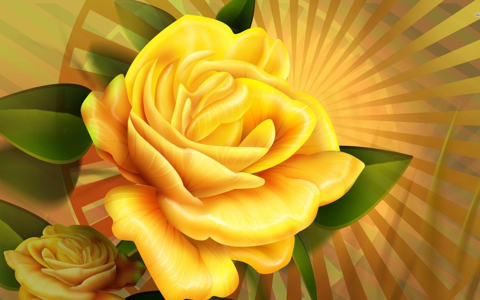 Жёлтые розы, рисунок