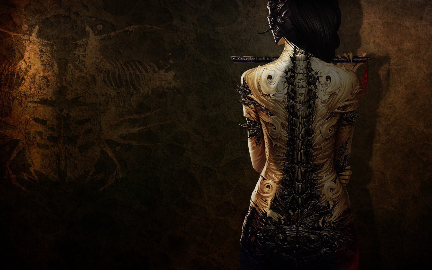 Креативный рисунок девушки