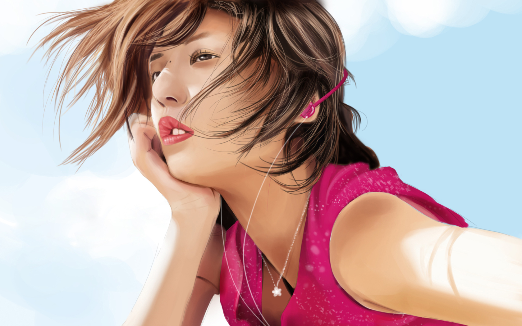 Девушка слушает музыку